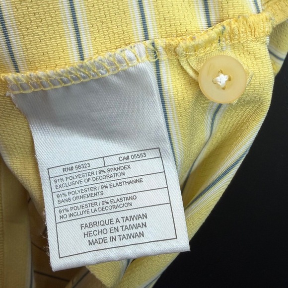 Nike Golf Polo Shirt Mens Large Yellow Striped Fit Dry Short Sleeve Preppy Sport - Picture 6 of 8